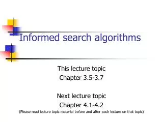 Informed search algorithms