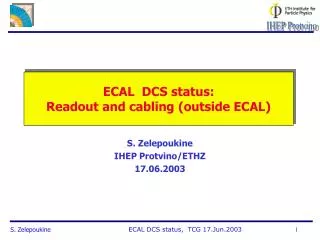 ECAL DCS status: Readout and cabling (outside ECAL)