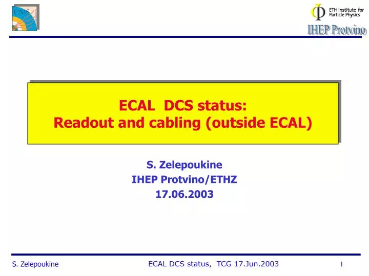 ecal dcs status readout and cabling outside ecal