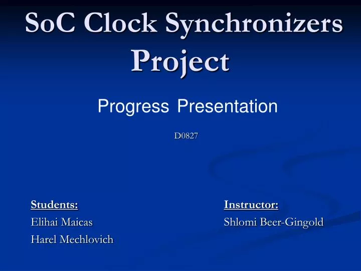 soc clock synchronizers project