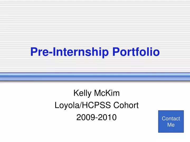 pre internship portfolio