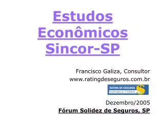 estudos econ micos sincor sp