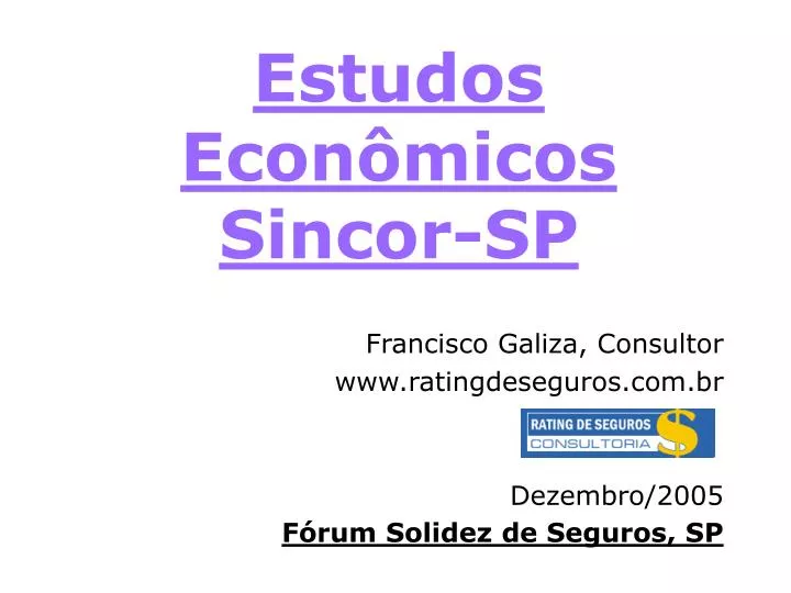 estudos econ micos sincor sp