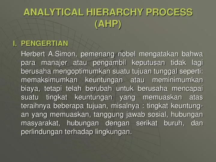 analytical hierarchy process ahp