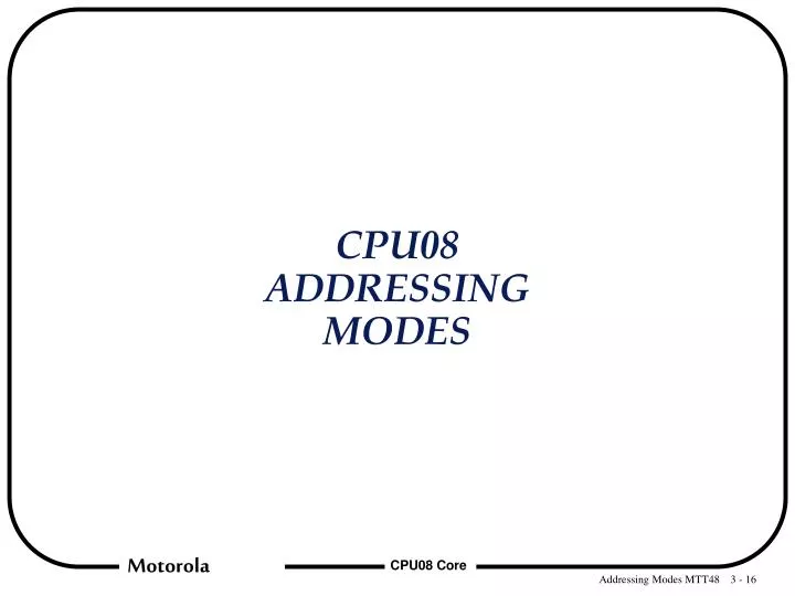 cpu08 addressing modes