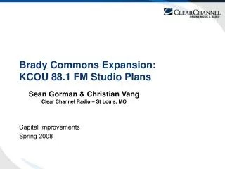 Brady Commons Expansion: KCOU 88.1 FM Studio Plans