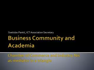 Business Community and Academia