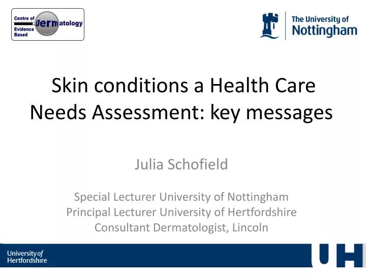 skin conditions a health care needs assessment key messages