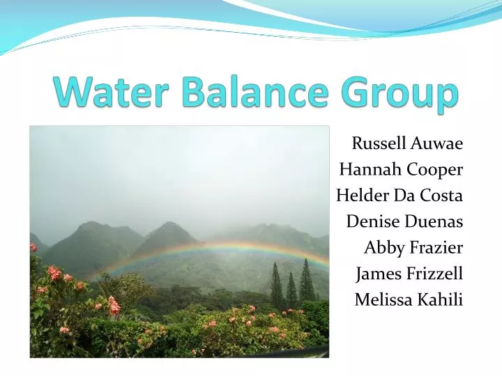 water balance group