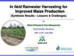 Enhancing Maize Production through Rainwater Harvesting in Chókwè's Semi-Arid Region - slide 1