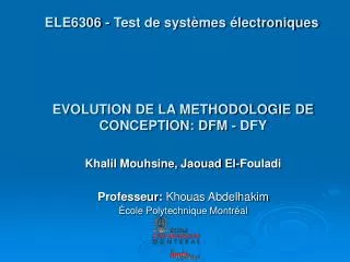 evolution de la methodologie de conception dfm dfy