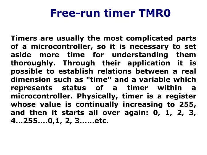 free run timer tmr0