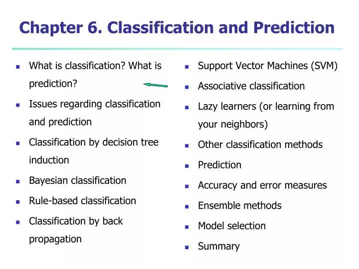 chapter 6 classification and prediction