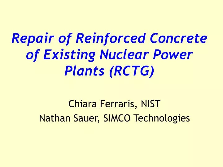 repair of reinforced concrete of existing nuclear power plants rctg