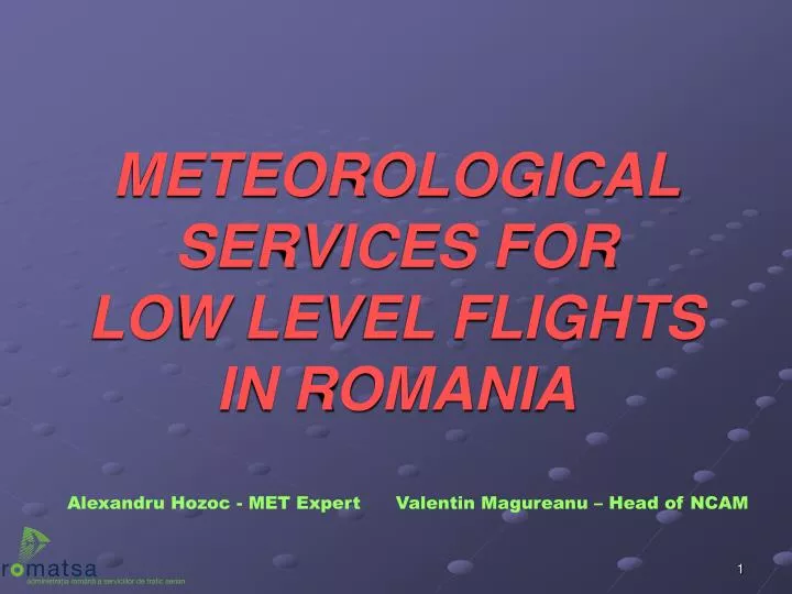 meteorological services for low level flights in romania