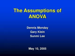 the assumptions of anova