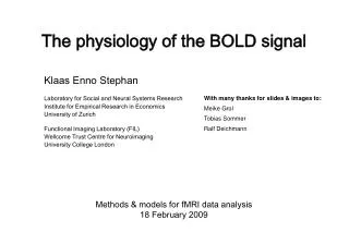 The physiology of the BOLD signal