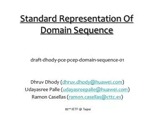 Standard Representation Of Domain Sequence