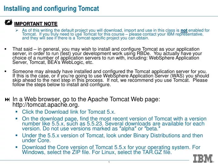 installing and configuring tomcat