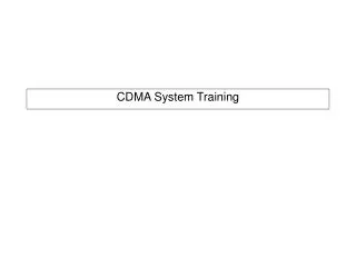 CDMA System Training
