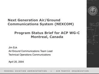 Next Generation Air/Ground Communications System (NEXCOM)
