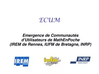 emergence de communaut s d utilisateurs de mathenpoche irem de rennes iufm de bretagne inrp
