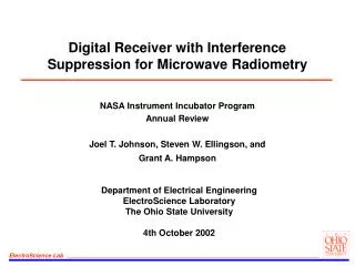 Digital Receiver with Interference Suppression for Microwave Radiometry