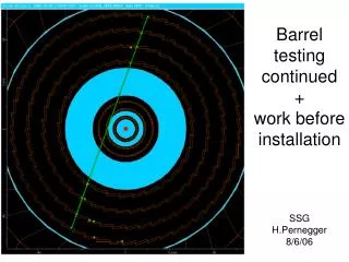 Barrel testing continued + work before installation SSG H.Pernegger 8/6/06
