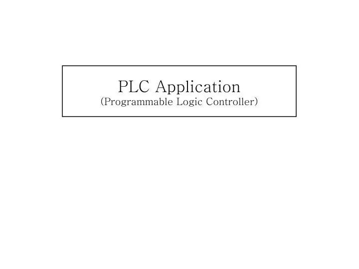 plc application programmable logic controller