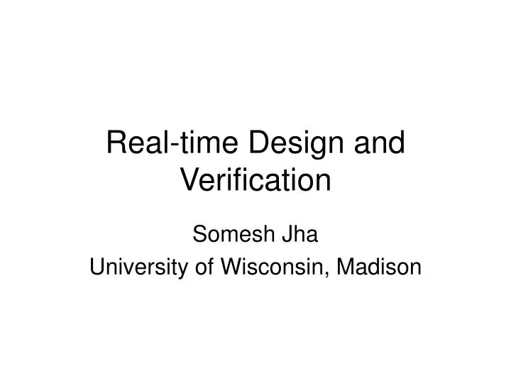 real time design and verification