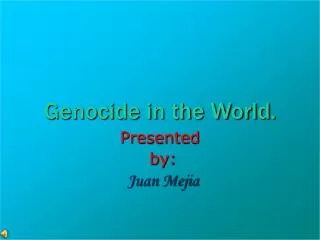 Genocide in the World.