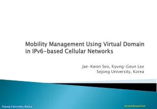 Mobility Management Using Virtual Domain in IPv6-based C ellular Networks