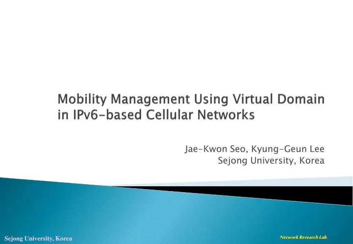 mobility management using virtual domain in ipv6 based c ellular networks