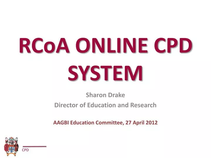 rcoa online cpd system