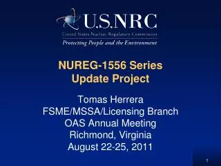 NUREG-1556 Series Update Project