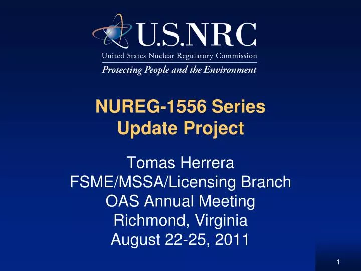 nureg 1556 series update project