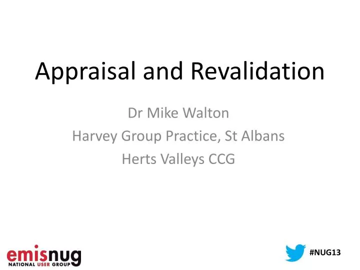 appraisal and revalidation