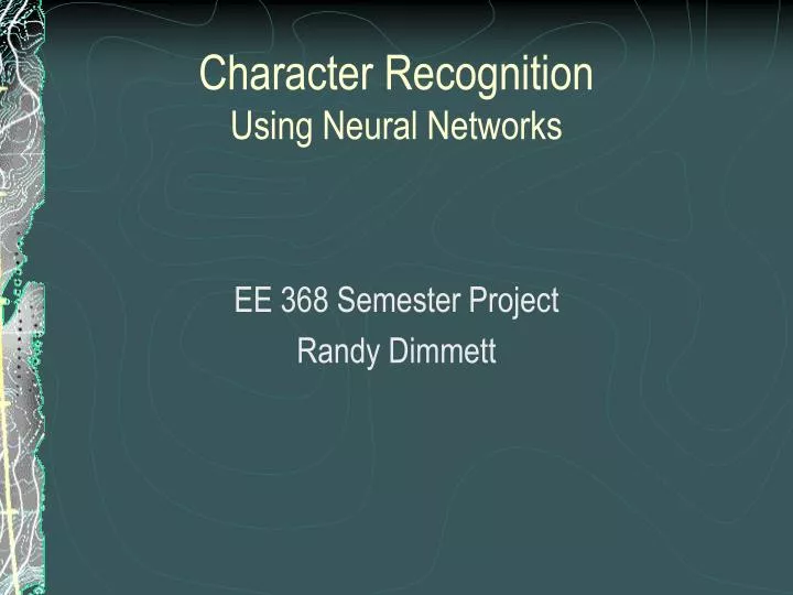 character recognition using neural networks