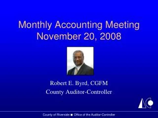 Monthly Accounting Meeting November 20, 2008
