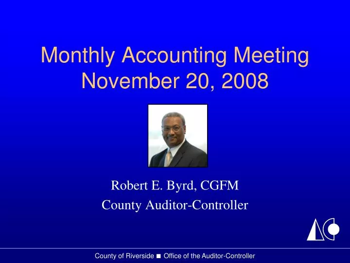 monthly accounting meeting november 20 2008