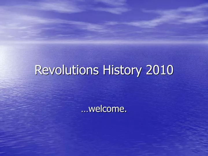 revolutions history 2010