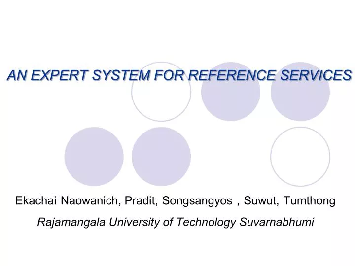 an expert system for reference services