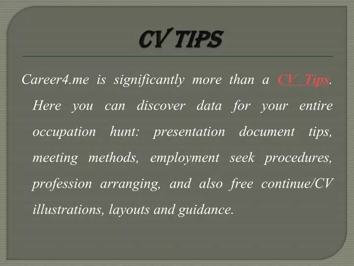 cv tips