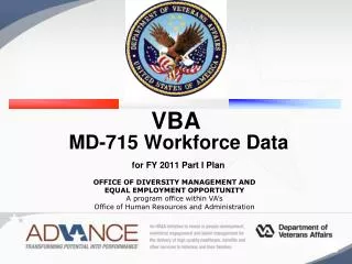 VBA MD-715 Workforce Data for FY 2011 Part I Plan