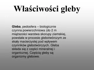 w a ciwo ci gleby