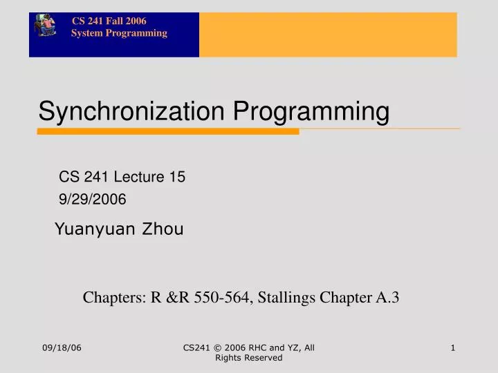 cs 241 lecture 15 9 29 2006