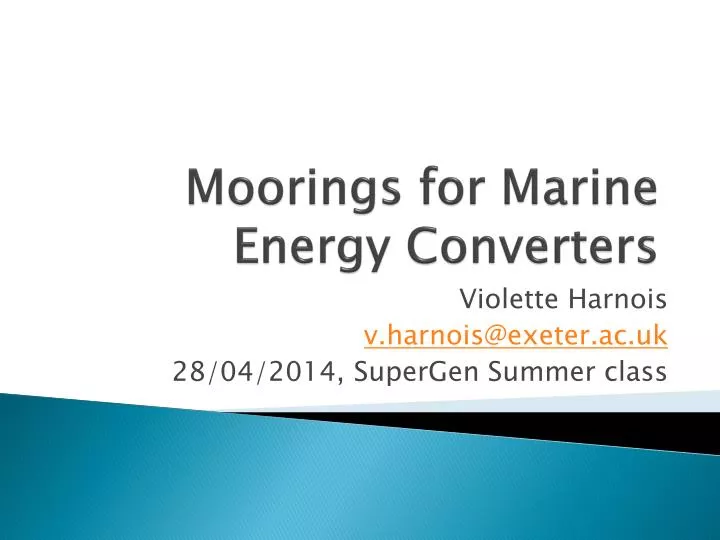 moorings for marine energy converters