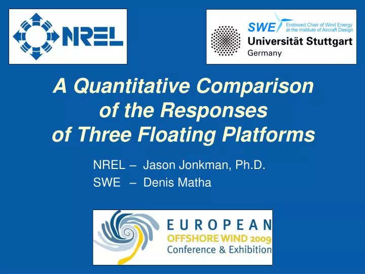 a quantitative comparison of the responses of three floating platforms