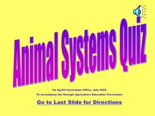 Animal Systems Quiz