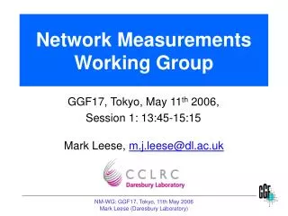 Network Measurements Working Group